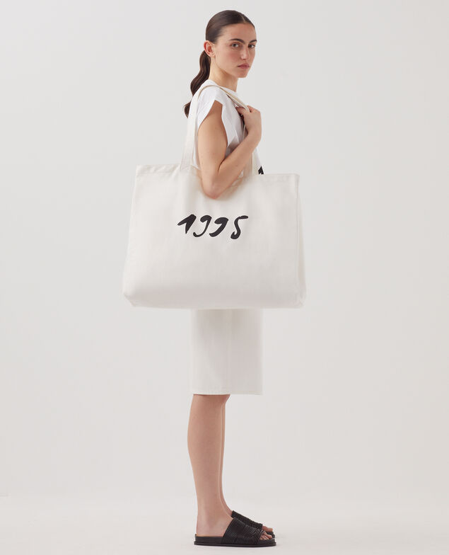 Maxi cabas en coton  H003 white