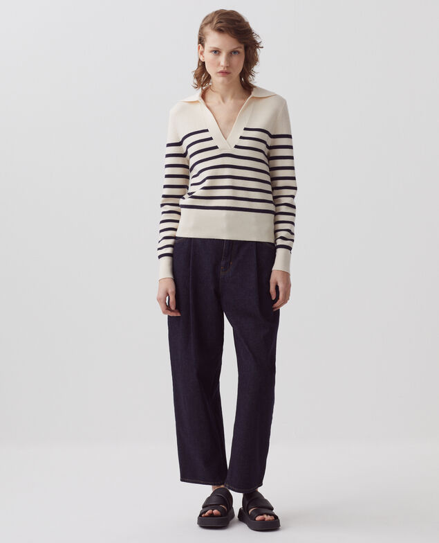 Pull marinière en laine mérinos 5185 stp_jtst_nsky