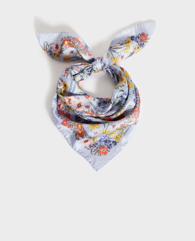 Foulard carré de soie Blue heron