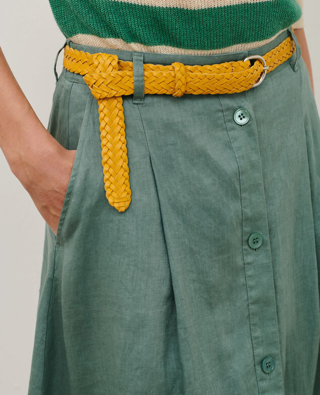 Jupe midi en lin 0381 dark forest