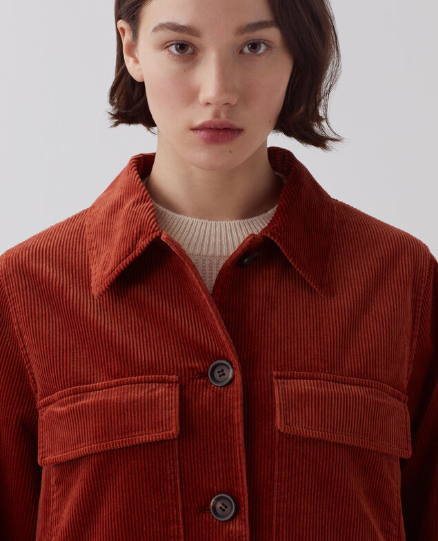 Veste en velours côtelé U270 orange