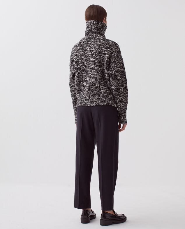 Pull à col camionneur zippé I099 boucle blk/white