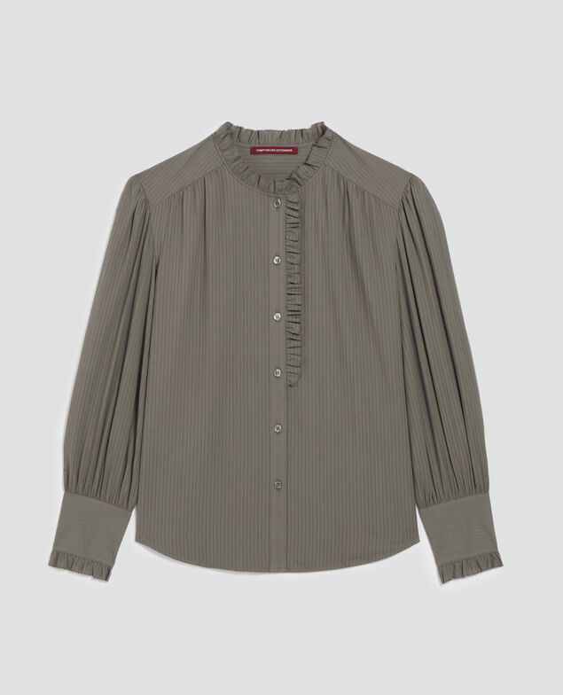 Chemise à manches longues en coton J560 basil dark green