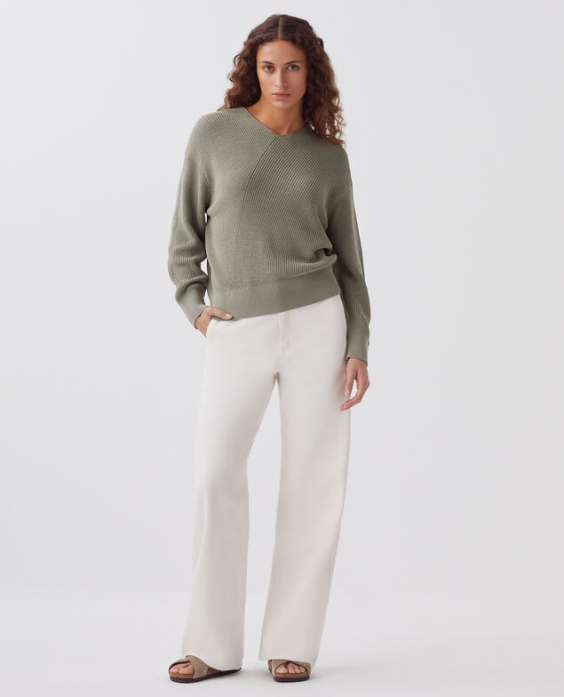 Pull col V en coton J050 shadow gray