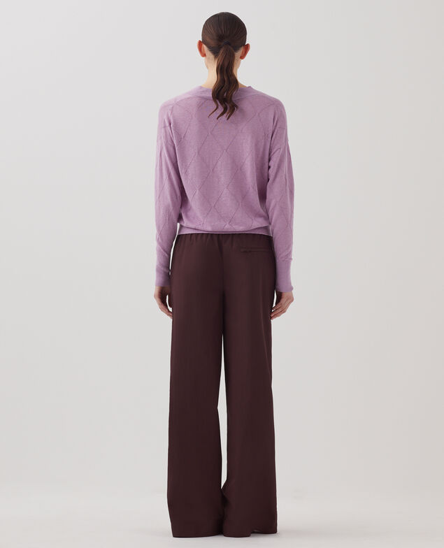 Pull col V à manches longues J720 lavender herb