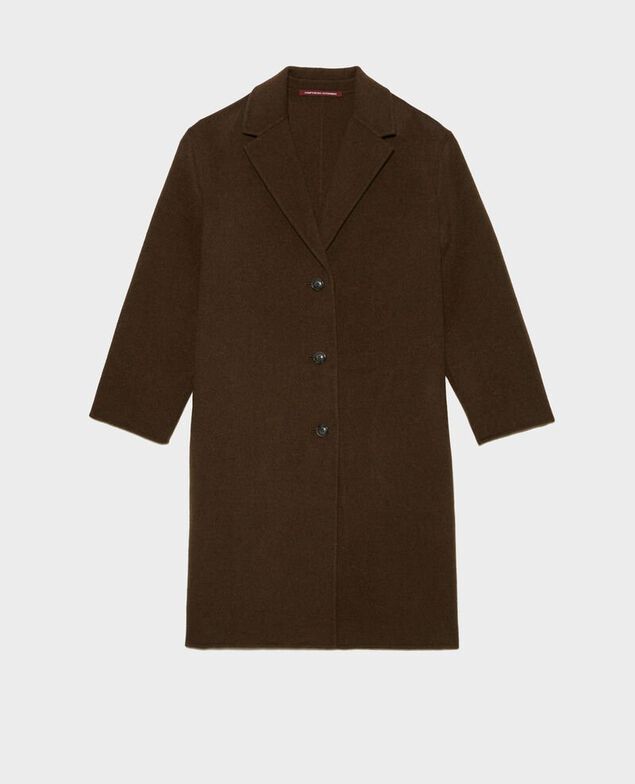 Manteau double face laine et cachemire 4289 kaki