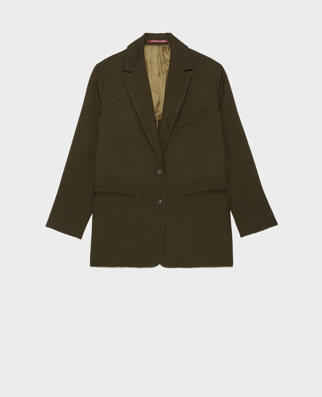 Blazer d'homme en laine 2 boutons Military green