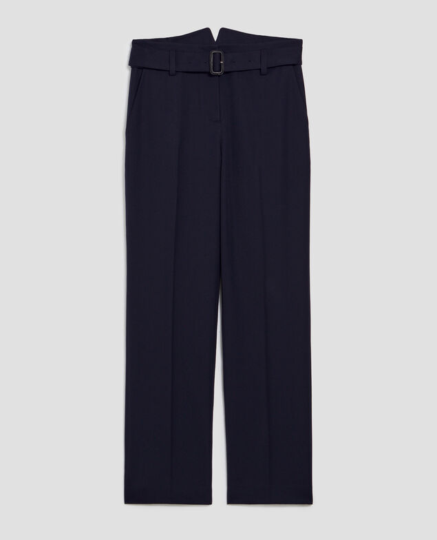 Pantalon droit ajusté en laine COLETTE H695 night sky