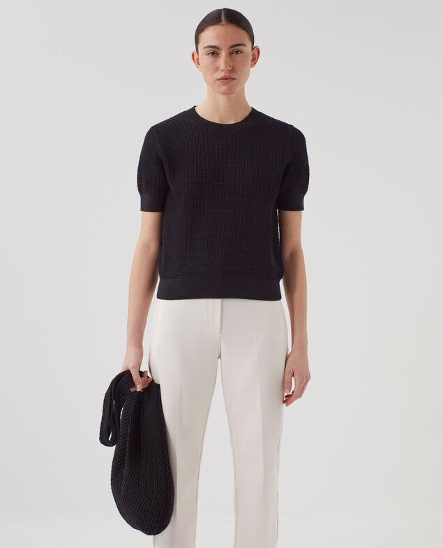 Pull à manches courtes en coton U090 black
