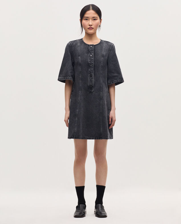 Robe courte en coton K081 dark gray