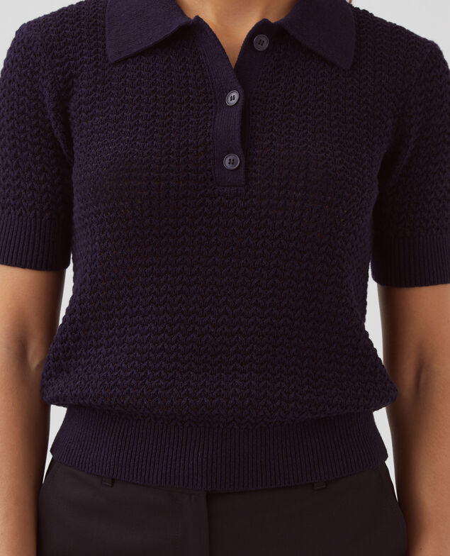 Pull col polo à manches courtes H694 baritone blue
