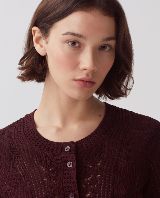 Cardigan en coton crochet J380 decadent chocolate