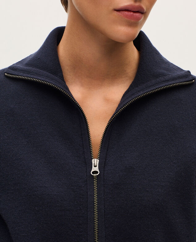Cardigan zippé en laine mérinos H695 night sky