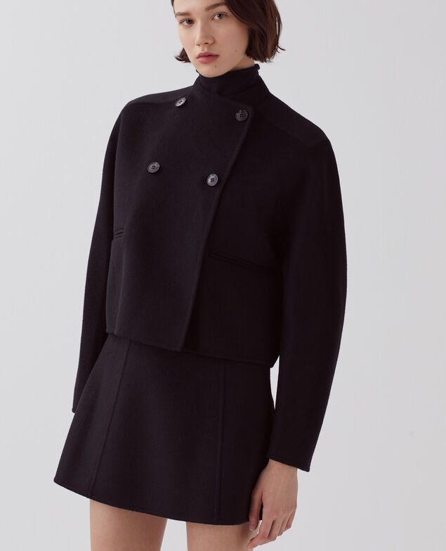 Blouson court double face H091 black beauty