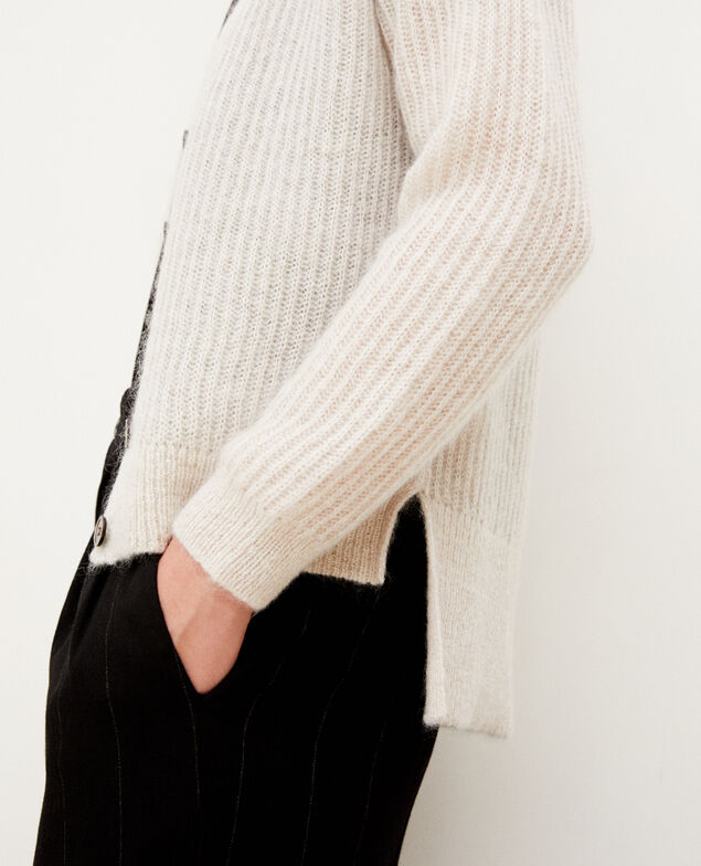 Cardigan avec du mohair Silver gray/off white/lurex