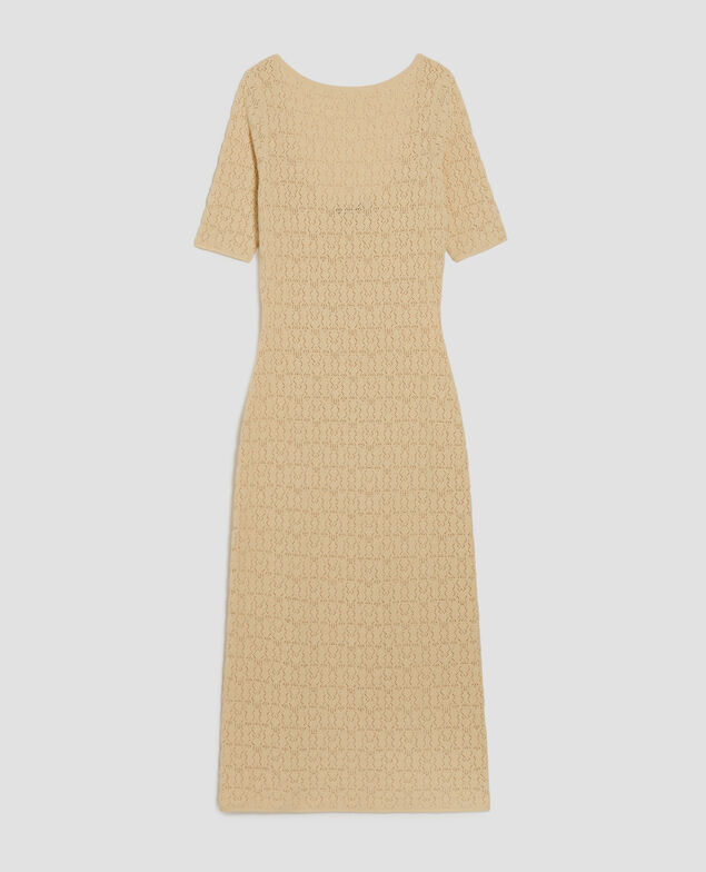 Robe longue crochet texturé en coton J300 natural