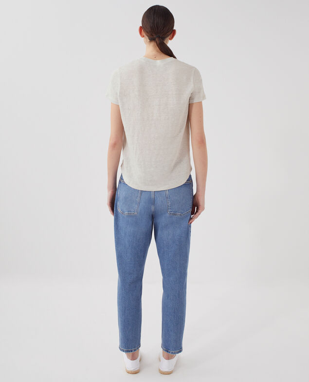T-shirt col rond en lin AMANDINE U020 light gray