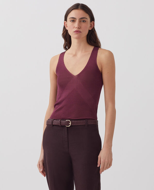 Ceinture fine tressée en cuir J380 decadent chocolate