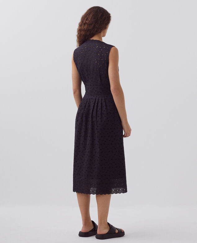 Robe longue broderie anglaise H091 black beauty