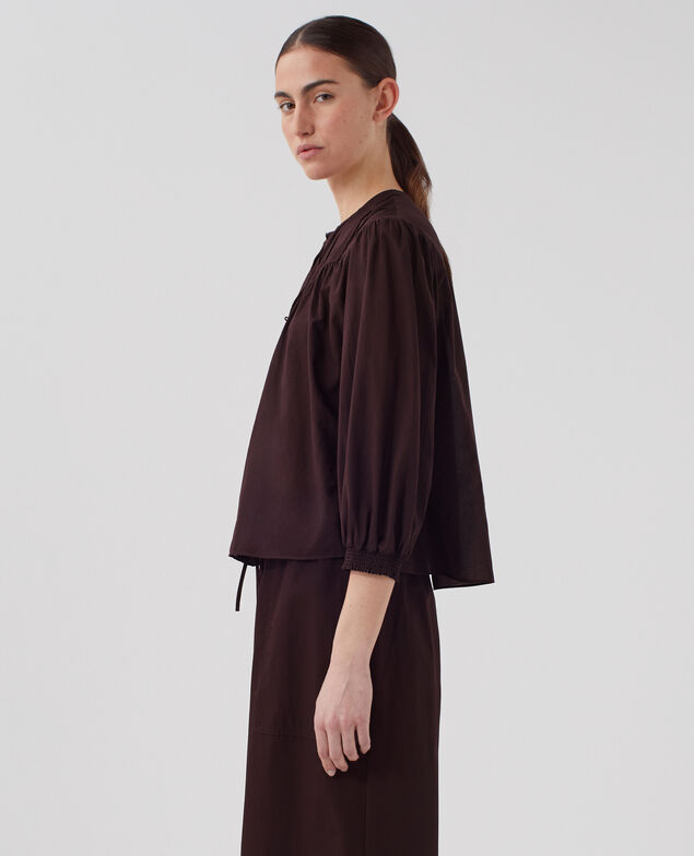 Blouse en voile de coton J790 chocolate plum