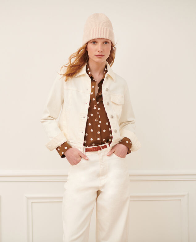 Veste courte en jean 7209c 108 denim white