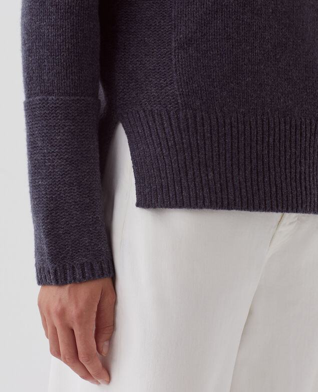 Pull à capuche en laine I684 marathon blue