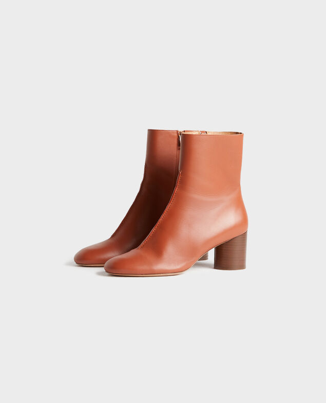Boots à talon en cuir 8884 34 brown
