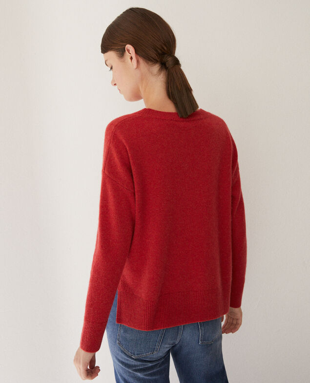 Pull en cachemire Pompeian red