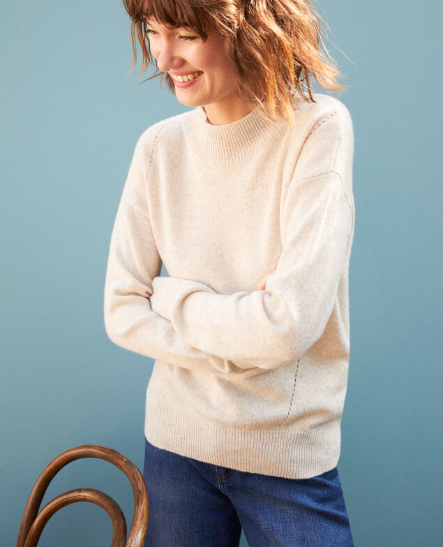 Pull en cachemire col montant Silver gray