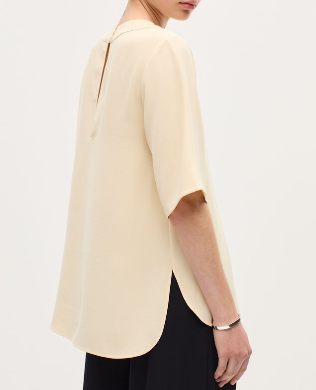 Top en crêpe satiné K300 ecru beige