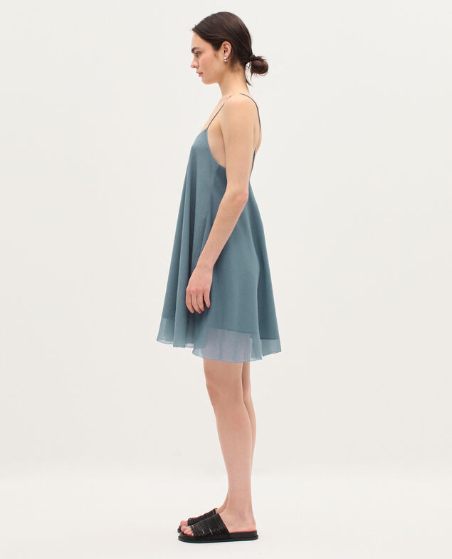 Robe courte en mousseline  K631 blue lake