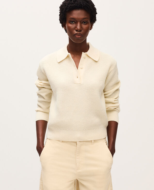 Pull col polo U010 off white