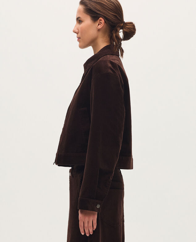 Blouson en velours côtelé U380 dark brown