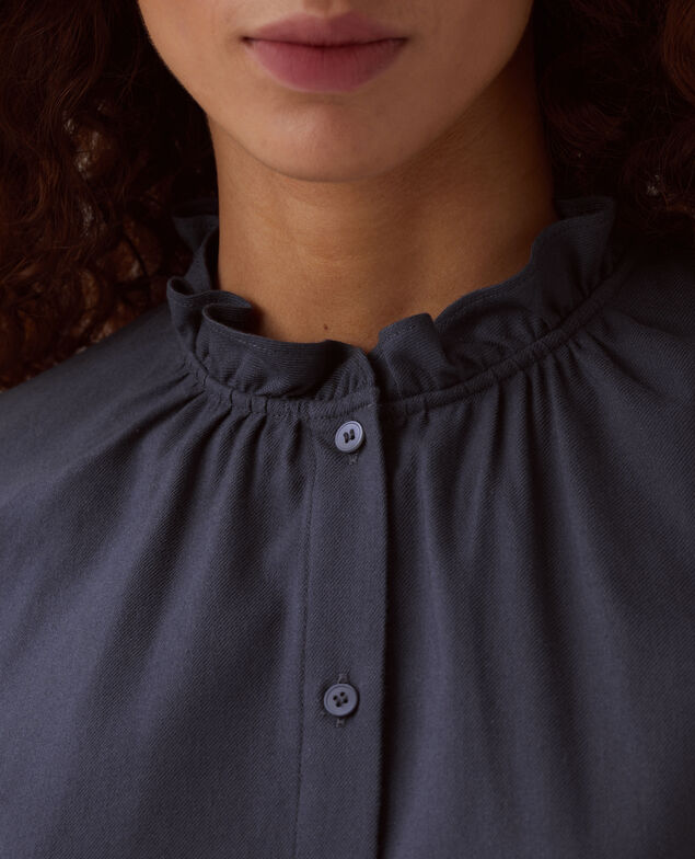 Blouse à col volanté I083 odyssey gray