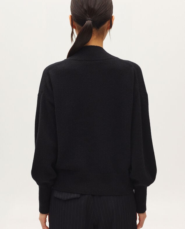 Pull col V en cachemire H091 black beauty