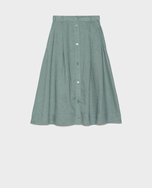 Jupe midi en lin 0381 dark forest