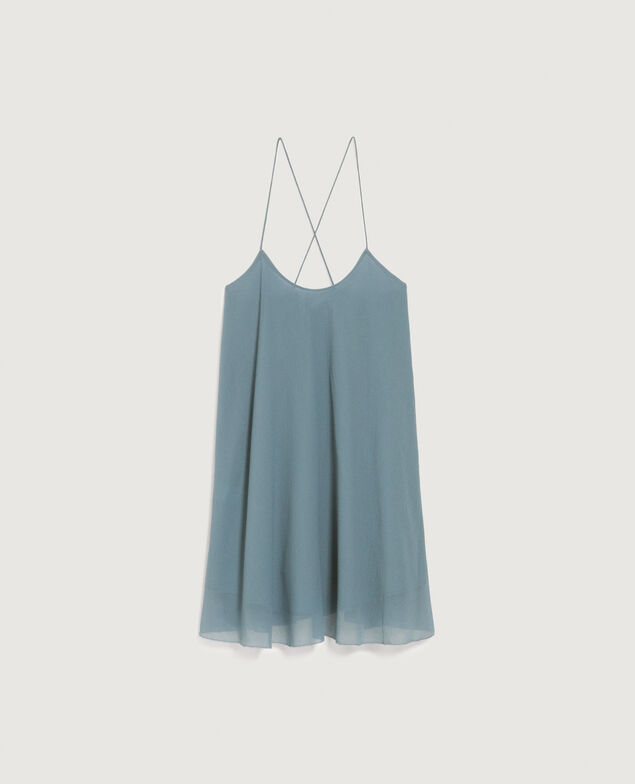 Robe courte en mousseline  K631 blue lake