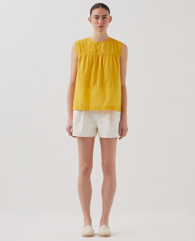 Top sans manches en voile de coton J450 ceylon yellow