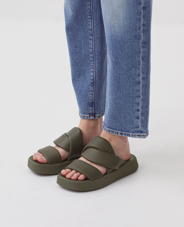 Sandales en cuir H331 kaki
