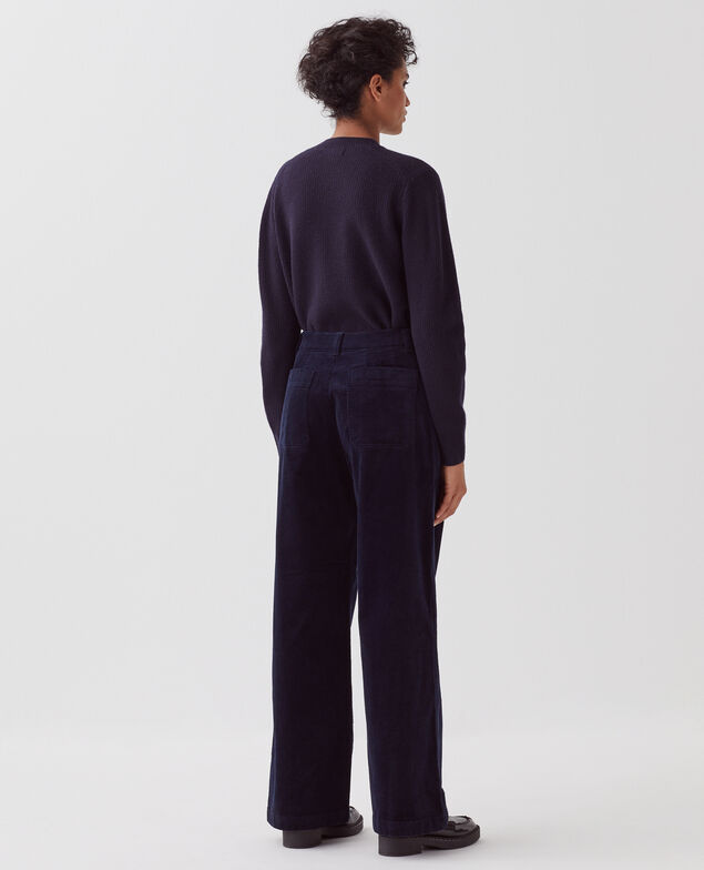 Pantalon en velours côtelé U690 navy