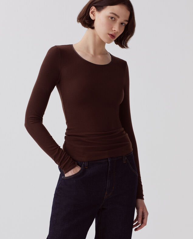 T-shirt seconde peau I370 coffee