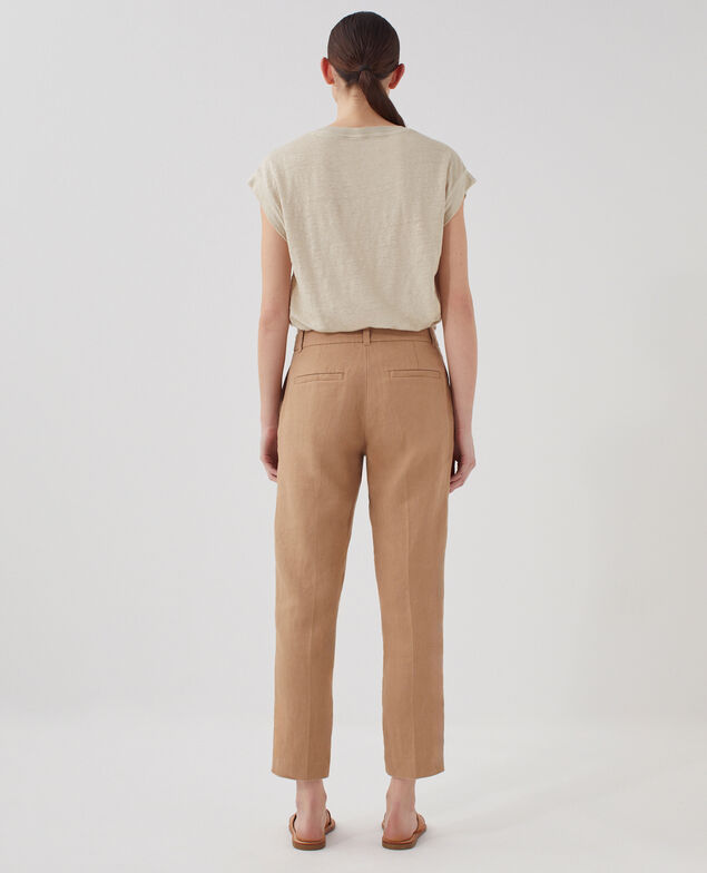 Pantalon cigarette en lin MARGUERITE H330 tiger's eye