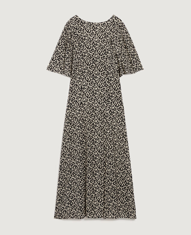 Robe longue fluide K010 leo ecru