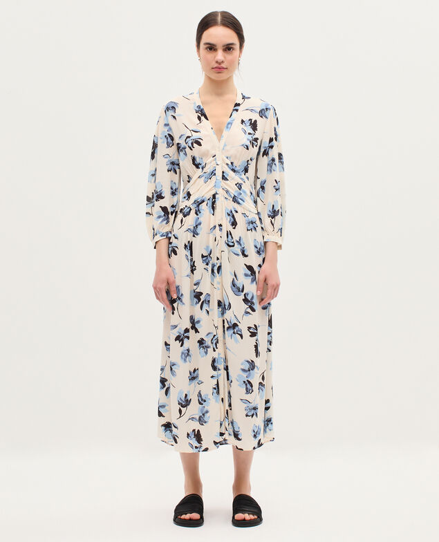 Robe longue fluide K620 lily blue