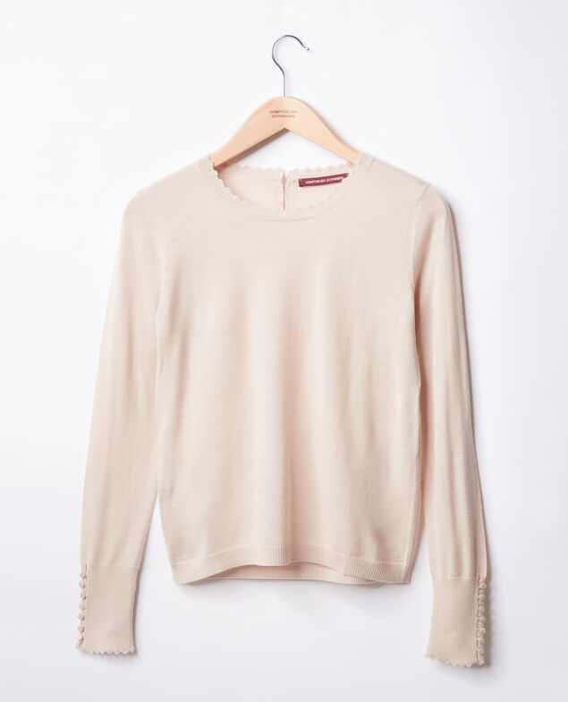 Pull fin en laine Biscuit