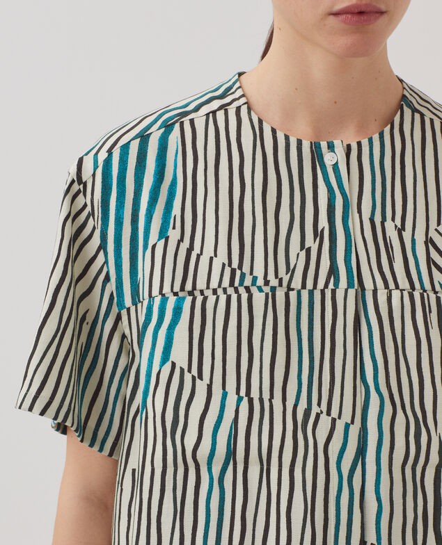Chemise fluide à imprimé zébré J014 big zebra ecru