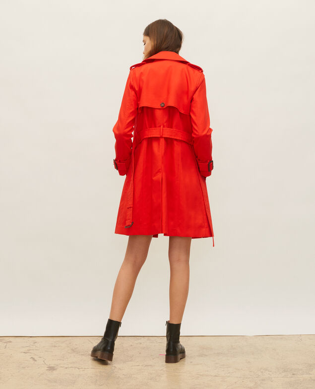 CATHERINE - Trench iconique en coton Fiery red