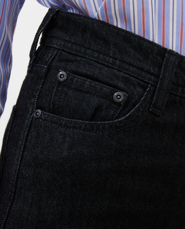 REAL STRAIGHT - Jean noir taille haute 5 poches Noir denim