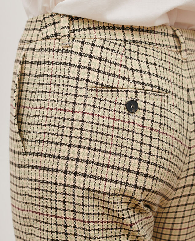 Pantalon cigarette MARGUERITE 0400 cream checks