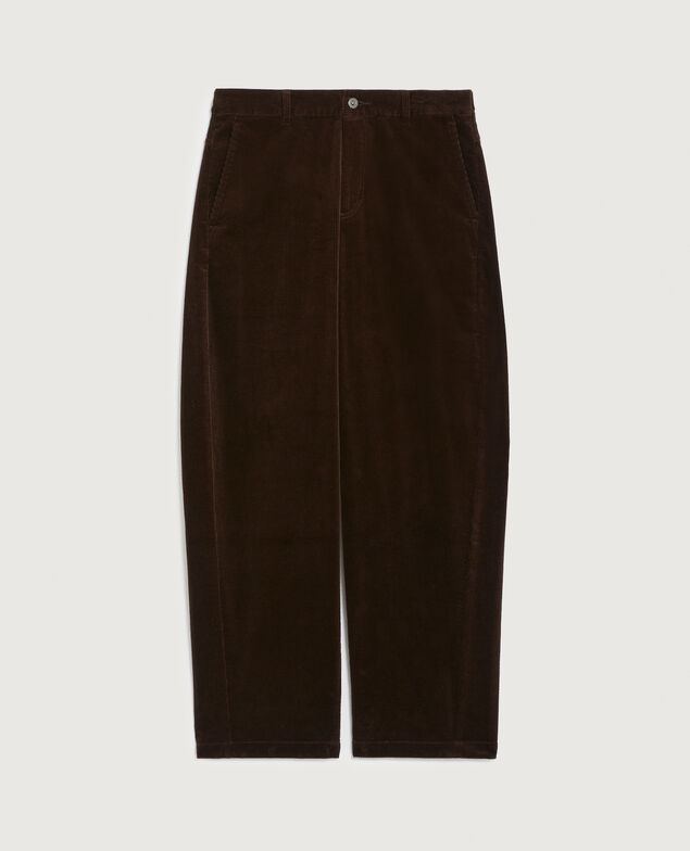 Pantalon barrel en velours côtelé U380 dark brown